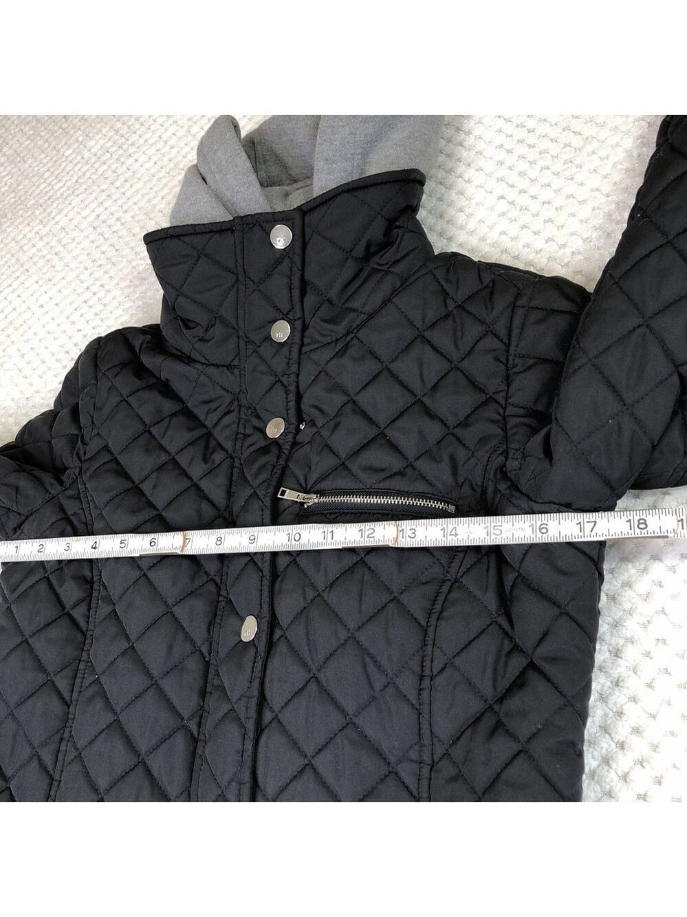 Size XS Tommy Hilfiger Women’s Quilted Puffer Jacket Lined Removable Hood CN - Picture 10 of 16